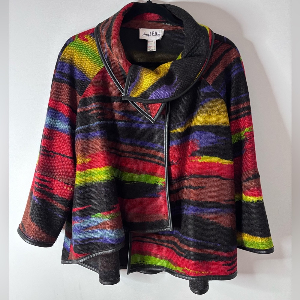 Joseph Ribkoff Multicoloured Asymmetrical Jacket - Picture 2 of 4